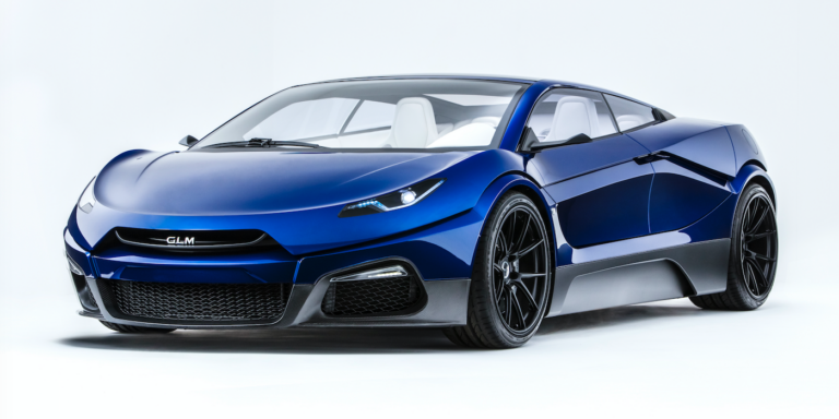 The GLM G4 electric supercar concept, revealed at the 2016 Paris Motor Show