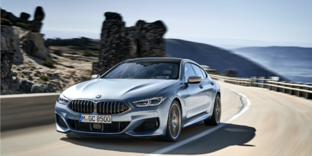 BMW 840i Gran Coupe on the road