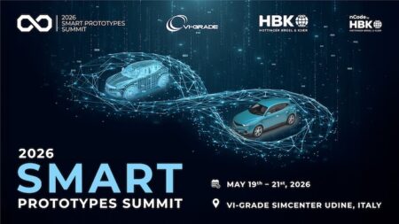 A graphic promoting the event, with a green digital car against a black background